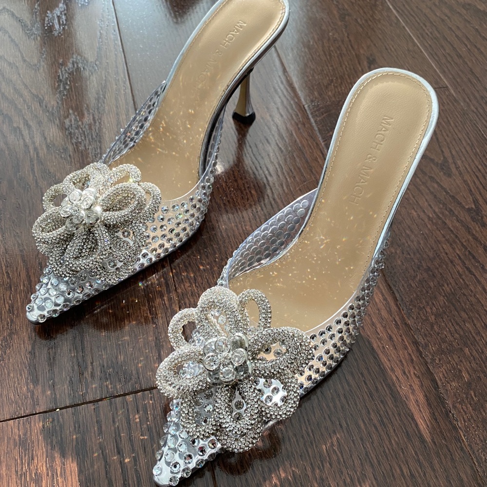 Mach & Mach Carrie Crystal Cinderella Mules